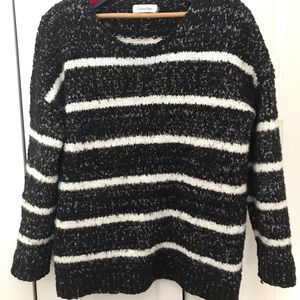 SOLD! Calvin Klein Fuzzy Teddy Striped Sweater